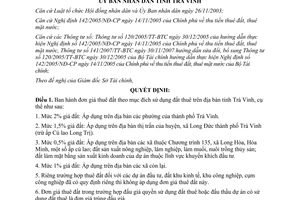Quyết định 1413/QĐ-UBND đơn giá thuê đất trên địa bàn tỉnh Trà Vinh năm 2010