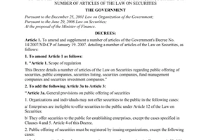 Decree No. 84/2010/ND-CP amending and supplementing a number of articles