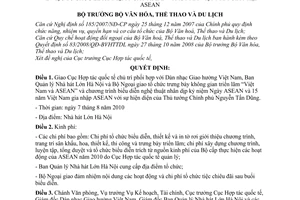 Quyết định 2675/QĐ-BVHTTDL  tổ chức lễ kỷ niệm ngày ASEAN