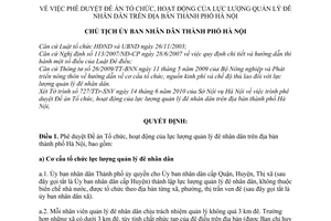 Quyết định 3794/QĐ-UBND  phê duyệt Đề án Tổ chức,lực lượng quản lý đê nhân dân