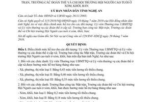 Quyết định 55/2010/QĐ-UBND hỗ trợ Uỷ viên Thường trực Uỷ ban Mặt Trận Tổ quốc Nghệ An