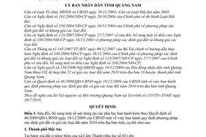 Quyết định 18/2010/QĐ-UBND sửa đổi bảng giá đất năm 2010