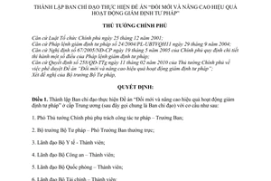 Quyết định 1359/QĐ-TTg  thành lập Ban chỉ đạo thực hiện Đề án