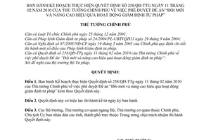 Quyết định 1358/QĐ-TTg Kế hoạch thực hiện Quyết định 258/QĐ-TTg