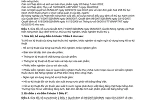 Thông tư 47/2010/TT-BNNPTNT sửa đổi Quy định thủ tục hành chính