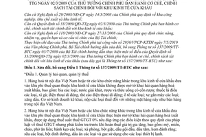 Thông tư 116/2010/TT-BTC sửa đổi Thông tư 137/2009/TT-BTC