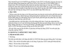 Kế hoạch 462/KH-BGDĐT triển khai công tác giáo dục an toàn giao thông