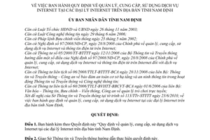 Quyết định 16/2010/QĐ-UBND Quy định về quản lý, cung cấp, sử dụng dịch vụ