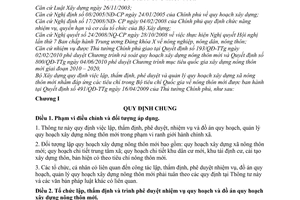 Thông tư 09/2010/TT-BXD lập nhiệm vụ đồ án quy hoạch quản lý