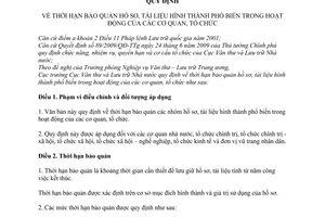 Quy định 163/QĐ-VTLTNN thời hạn bảo quản hồ sơ, tài liệu