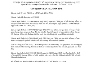 Quyết định 1841/QĐ-UBND bổ sung Quyết định 58/2008/QĐ-UBND