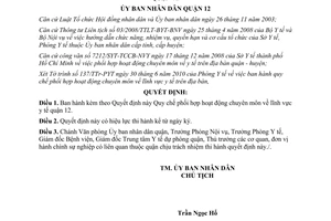 Quyết định 07/2010/QĐ-UBND quy chế phối hợp lĩnh vực y tế quận 12 tp HCM