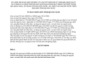 Quyết định 19/2010/QĐ-UBND sửa đổi Quyết định 471/2008/QĐ-UBND