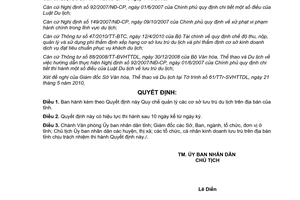 Quyết định 24/2010/QĐ-UBND quản lý cơ sở lưu trú du lịch Đắk Nông