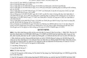 Quyết định 18/2010/QĐ-UBND điều chỉnh bảng giá đất