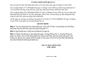 Quyết định 08/2010/QĐ-UBND tổ chức hoạt động của Hội đồng phổ biến PL quận 12