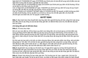 Quyết định 14/2010/QĐ-UBND  đơn giá bồi thường nhà, công trình xây dựng