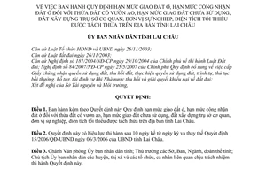 Quyết định 15/2010/QĐ-UBND hạn mức giao, công nhận đất ở