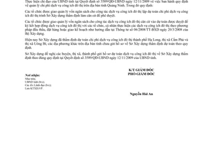 Công văn 1150/SXD-KTXD thực hiện quản lý chi phí dịch vụ công ích đô thị