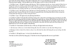 Công văn 316/BXD-TCCB góp ý dự thảo Thông tư quy định điều kiện, hồ sơ