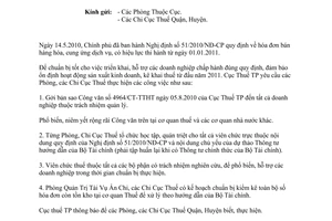 Công văn 4976/CT-TTHT thực hiện Nghị định 51/2010/NĐ-CP hóa đơn bán hàng hóa