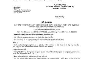 Công văn 4646/BGDĐT-TCCB báo cáo thực trạng thực hiện chế độ chính sách