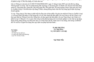 Công văn 317/BXD-TCCB xếp hạng doanh nghiệp Công ty Cổ phần Licogi 13