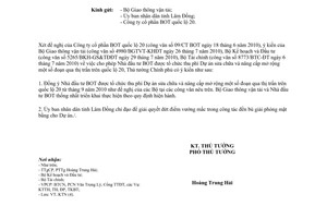 Công văn 1429/TTg-KTN cho phép Nhà đầu tư BOT được tổ chức thu phí Dự án