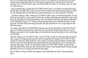 Công văn 10597/BTC-CST lệ phí cấp giấy phép thầu tư vấn và xây dựng