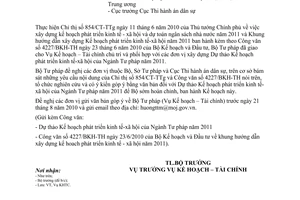 Công văn 251/BTP-VP góp ý Dự thảo kế hoạch phát triển kinh tế - xã hội năm 2011