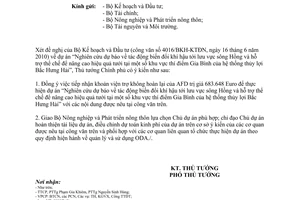 Công văn 1447/TTg-QHQT dự án Hỗ trợ kỹ thuật sử dụng viện trợ không hoàn lại