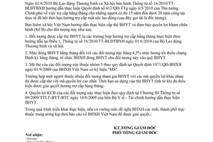 Công văn 3556/BHXH-CSYT hướng dẫn chế độ bảo hiểm y tế