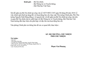 Công văn 5927/VPCP-KTTH  chính sách thuế hoạt động báo chí