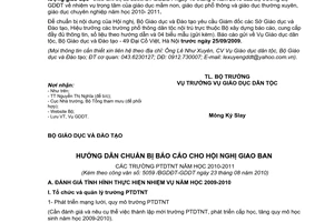 Công văn 5059/BGDĐT-GDDT chuẩn bị Hội nghị giao ban các trường phổ thông dân tộc