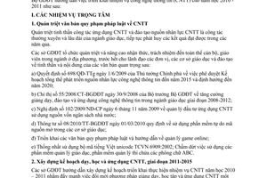 Công văn 4937/BGDĐT-CNTT hướng dẫn nhiệm vụ công nghệ thông tin