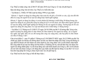 Công văn 8511/CT-TTHT 2010 chi phí hợp lý Cục thuế Bình Dương