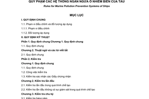 Quy chuẩn kỹ thuật Quốc gia QCVN 26:2010/BGTVT về quy phạm các hệ thống ngăn ngừa ô nhiểm biển của tàu do Bộ trưởng Bộ Giao thông vận tải ban hành