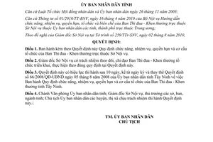 Quyết định 39/2010/QĐ-UBND chức năng nhiệm vụ quyền hạn Ban Thi đua Tây Ninh