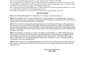 Quyết định 62/2010/QĐ-UBND tổ chức các cơ quan chuyên môn