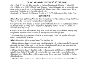 Quyết định 63/2010/QĐ-UBND thành lập Chi cục Văn thư - Lưu trữ trực