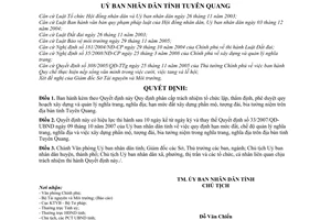 Quyết định 18/2010/QĐ-UBNDphân cấp trách nhiệm tổ chức lập