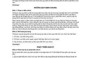Thông tư 16/2010/TT-BXD hướng dẫn Nghị định 71/2010/NĐ-CP về Luật nhà ở