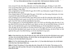 Quyết định 31/2010/QĐ-UBND chế độ chi tiêu đón tiếp khách nước ngoài