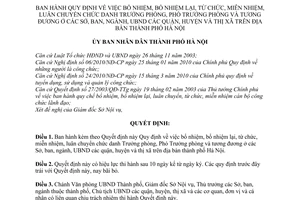 Quyết định 43/2010/QĐ-UBND  bổ nhiệm, bổ nhiệm lại, từ chức