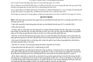 Quyết định 2293/QĐ-UBND phê duyệt Quy hoạch phát triển ngành thủy sản Khánh Hòa