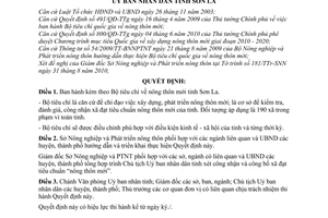 Quyết định 2187/QĐ-UBND Bộ tiêu chí nông thôn mới tỉnh Sơn La