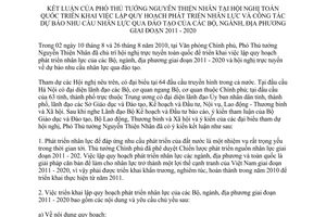 Thông báo 243/TB-VPCP kết luận Phó Thủ tướng Nguyễn Thiện Nhân