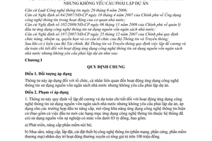 Thông tư 21/2010/TT-BTTTT lập đề cương dự toán chi tiết ứng dụng công nghệ thông