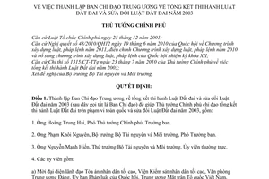 Quyết định 1665/QĐ-TTg thành lập Ban Chỉ đạo Trung ương về tổng kết