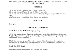 Nghị định 94/2010/NĐ-CP tổ chức cai nghiện ma túy tại gia đình,cộng đồng
